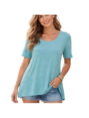 J Jill Pima Dipped Hem Tunic in White Large